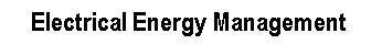 Text Box: Electrical Energy Management
