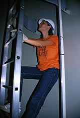 Climbing a ladder